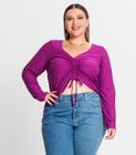 Blusa Feminina Manga Longa Em Viscose Secret Glam Roxo