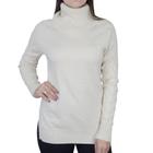 Blusa Feminina Mochine Tricot Gola Alta Bege - TRFI83530