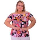 Blusa feminina ombros a mostra de manga curta com detalhe de amarração blusinha social basica ciganinha de viscose moda elegante 40 ao 52