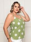 Blusa Feminina Plus Size De Alça Estampada Modelo Casual Verão