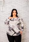 Blusa Feminina Plus Size Manga Longa Comprida do GG AO G3