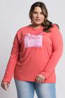 Blusa Feminina Plus Size Manga Longa Visco Estampada "Romeu Juliet" - Serena