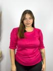 Blusa Feminina Plus Size Manguinha com Detalhe na Manga Veste Grande Gordinhas