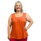 Blusa Feminina Plus Size Regata Senhora Bata Lisa