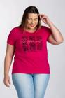 Blusa Feminina Plus Size Visco Estampada Animal Print Frase - Serena