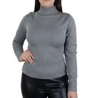 Blusa Feminina Seiki Tricot Gola Alta Cinza - 83040