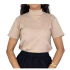 Blusa Feminina T-shirt Camiseta Gola Alta Algodão Premium