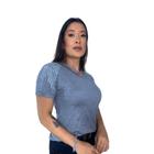 Blusa Feminina T-shirt Com Aplicação De Brilho Moda Blogueira