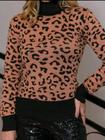 Blusa Feminina Tricot Animal Print