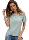 Blusa Feminina Verde Menta com Tule