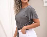 Blusa feminina viscolaycra manga curta nozinho