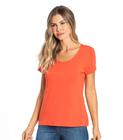 Blusa Feminina Viscotorcion Básica Rovitex Laranja