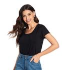 Blusa Feminina Viscotorcion Básica Rovitex Preto