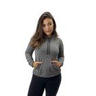 Blusa Forma Sul Canguru em Tecido Bouclê Feminina