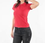 Blusa gola polo básica tecido algodão estilo feminina