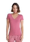 Blusa Hering Feminina Básica Decote V Com Elastano Rosa (02TQ)