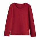 Blusa Hering Infantil Básica Menina Manga Longa Vinho