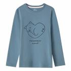 Blusa Hering Infantil Menina Manga Longa Com Estampa Azul