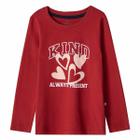 Blusa Hering Infantil Menina Manga Longa Com Estampa  Vermelho