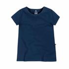 Blusa Hering Kids Básica Infantil Menina Gola Redonda Azul