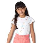 Blusa Hering Kids Menina Manga Curta Malha Ribana 5D1M Bege