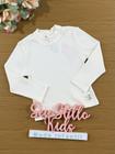 Blusa Infantil Cinti Inverno Manga Longa Canelada Off White