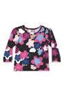 Blusa Infantil Elian Estampada Manga Longa Preta Cód: 577