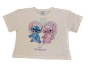 Blusa Infantil Feminina MC Cropped Lilo & Stitch Fakini