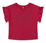 Blusa Infantil Feminino em Cotton Love Strass Kyly