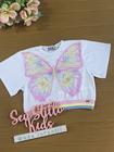 Blusa Infantil Kukie Verão Branca Borboleta