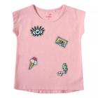 Blusa Infantil Manga Curta Sorvete / Fita / Olho (Rosa Claro) Tip Top