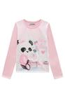 Blusa Infantil Manga Longa em Termoskin Pandinha c/Pompom Interativo - Kukie