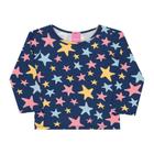 blusa infantil manga longa feminina estampa  estrela colorida tamanho 8 e 10 anos