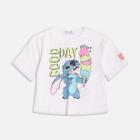 Blusa Infantil Menina Stitch Com Strass Sorvetinho Momi