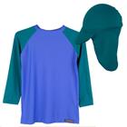 Blusa infantil Proteção Solar UV 50+ Masculina Feminina Bebê conjunto Praia c/ boné