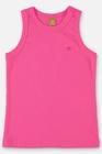 Blusa Infantil Up Baby Verão Regata Canelada Rosa Neon