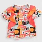 Blusa Lilica Ripilica Infantil Babados Laranja