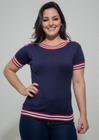 Blusa m/c Pau a Pique Modal Azul Marinho