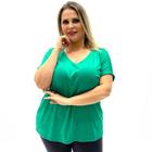 Blusa Malwee Plus Size Botonê Manga Curta Feminina