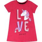 Blusa Manga Curta Infantil Unicórnio Love Vermelho - Yeapp