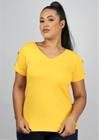 Blusa Manga Curta Pau a Pique Básica Amarelo