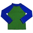 Blusa Manga Longa Color Block FPS50+ Verde Floresta/Royal - Ecokids Place