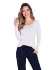 Blusa Manga Longa com Abertura Branca