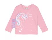 Blusa manga longa infantil menina unicornio