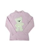 Blusa Manga Longa Urso Bordado Cotton Infantil Menina