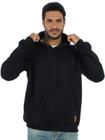 Blusa Masculina Anistia Moletom Fechado Bolso Canguru Capuz Preto