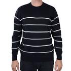 Blusa Masculina Darluam Suéter Listrado Preto - 4022