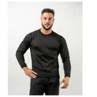 Blusa masculina manga longa Suéter liso gola redonda