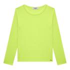 Blusa Menina Kukiê em Canelado Mauí na cor Verde Neon