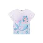 Blusa Menina Kukiê wm Algodão Estampa Sereia cor Branca